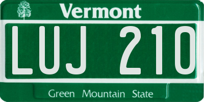 VT license plate LUJ210