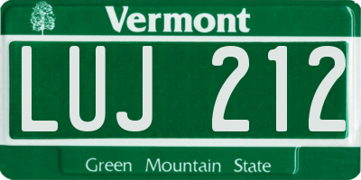 VT license plate LUJ212