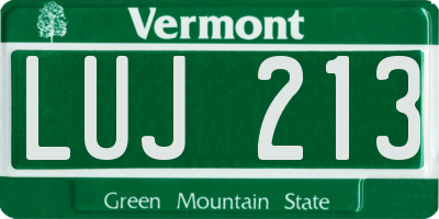 VT license plate LUJ213