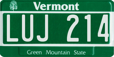 VT license plate LUJ214