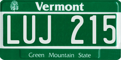 VT license plate LUJ215