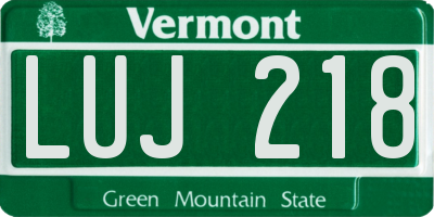 VT license plate LUJ218