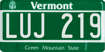 VT license plate LUJ219