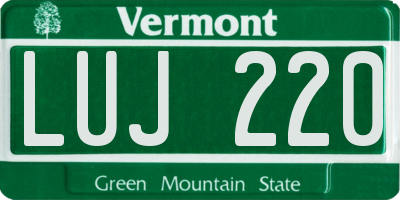 VT license plate LUJ220