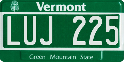 VT license plate LUJ225
