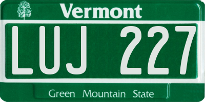 VT license plate LUJ227