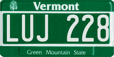 VT license plate LUJ228