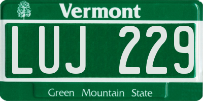 VT license plate LUJ229