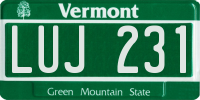 VT license plate LUJ231