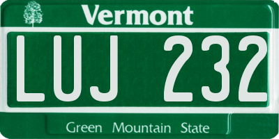 VT license plate LUJ232