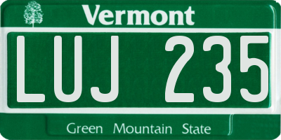VT license plate LUJ235