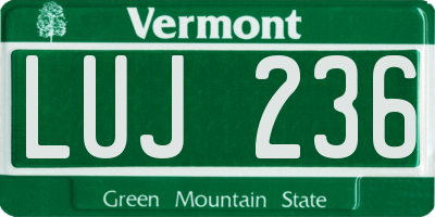 VT license plate LUJ236