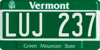 VT license plate LUJ237