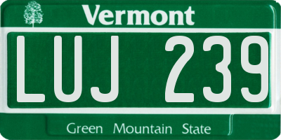 VT license plate LUJ239