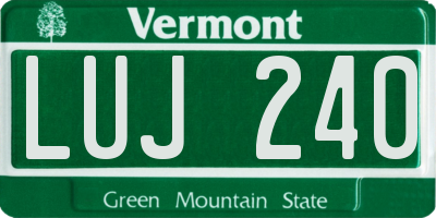 VT license plate LUJ240