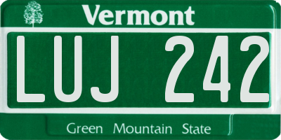 VT license plate LUJ242