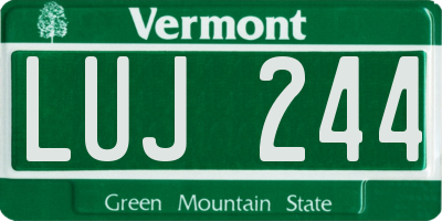 VT license plate LUJ244