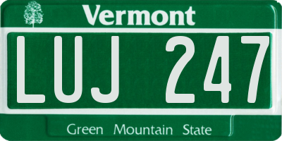 VT license plate LUJ247