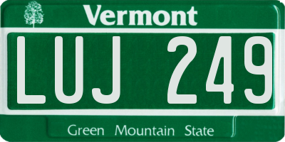 VT license plate LUJ249