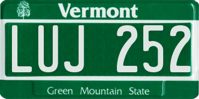 VT license plate LUJ252