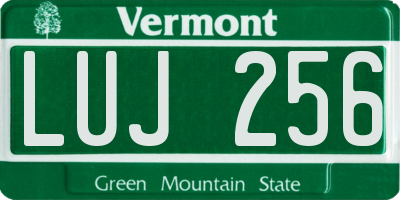 VT license plate LUJ256