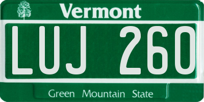 VT license plate LUJ260