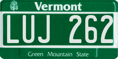 VT license plate LUJ262