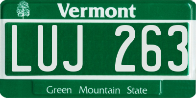 VT license plate LUJ263