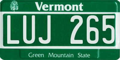 VT license plate LUJ265