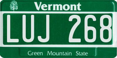 VT license plate LUJ268