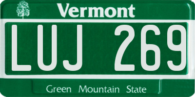 VT license plate LUJ269