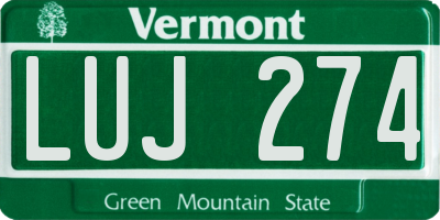 VT license plate LUJ274