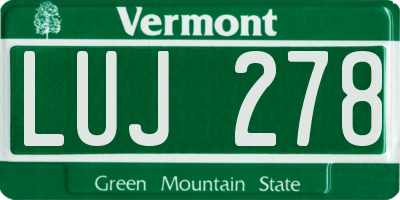 VT license plate LUJ278