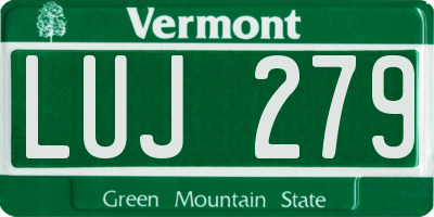 VT license plate LUJ279