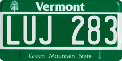 VT license plate LUJ283