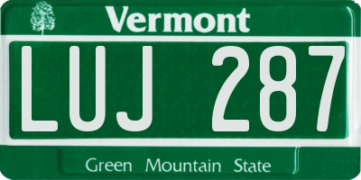 VT license plate LUJ287
