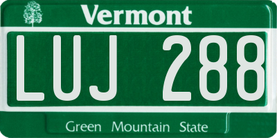VT license plate LUJ288