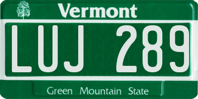 VT license plate LUJ289