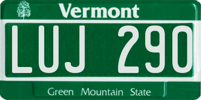 VT license plate LUJ290