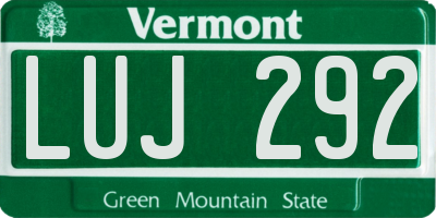 VT license plate LUJ292