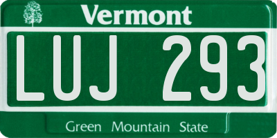 VT license plate LUJ293