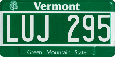VT license plate LUJ295