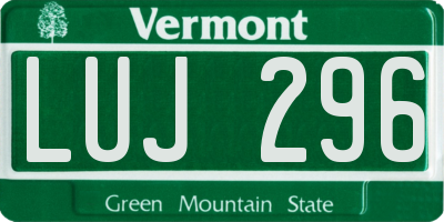 VT license plate LUJ296