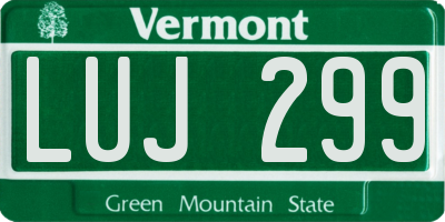 VT license plate LUJ299