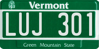 VT license plate LUJ301