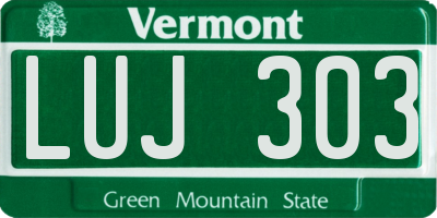 VT license plate LUJ303