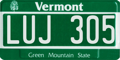 VT license plate LUJ305