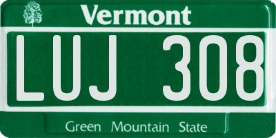 VT license plate LUJ308