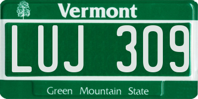 VT license plate LUJ309