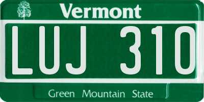 VT license plate LUJ310
